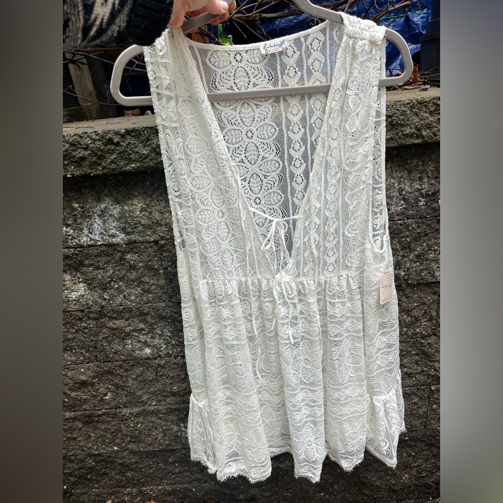Free People Ivory Lace Beach Cover Up